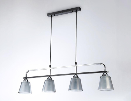 TR303244 Светильник подвесной TR303244/4 BK/CH/SM/FR черный/хром/дымчатый/белый матовый E27*4 max 60
