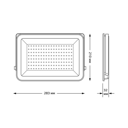 Прожектор Gauss Qplus 100W 8500lm 6500K 175-265V IP65 графитовый LED 1/4