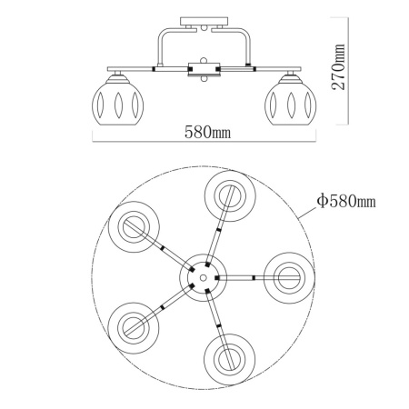 324017805 Альфа 5*60W E27 220V люстра