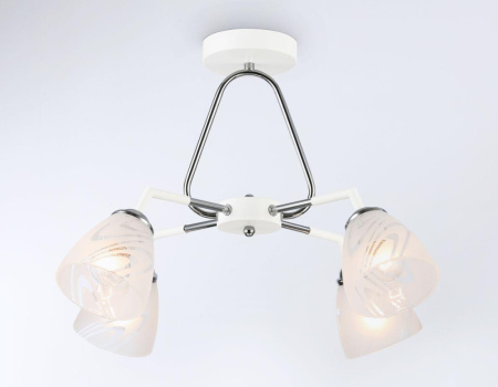 TR303291 Светильник подвесной TR303291/4 WH/CH/FR белый/хром/белый матовый E27*4 max 60W D590*380