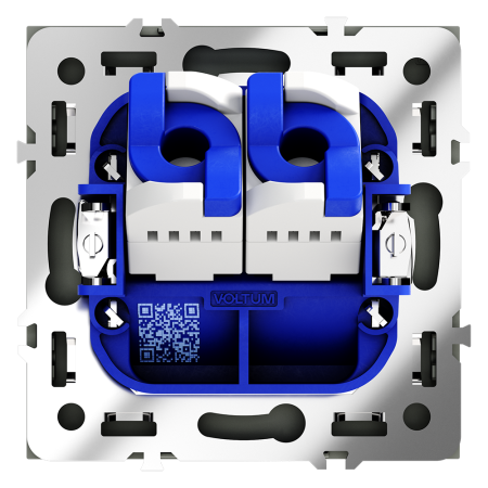 VLS060207 Розетка компьютерная встраиваемая VOLTUM S70 двойная RJ45+RJ45 кат.6, (графит)