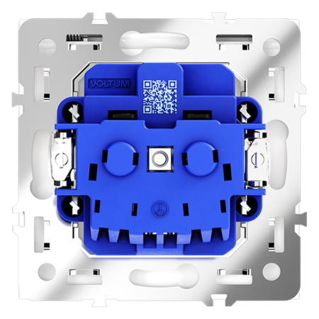 VLS040301 Розетка встраиваемая VOLTUM S70 с заземлением, защитными шторками и крышкой 16А, (белый гл