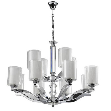 7908+4/C , Люстра, Chrome Glass clear/matt white D82*H57,5 cm E14 12*60W