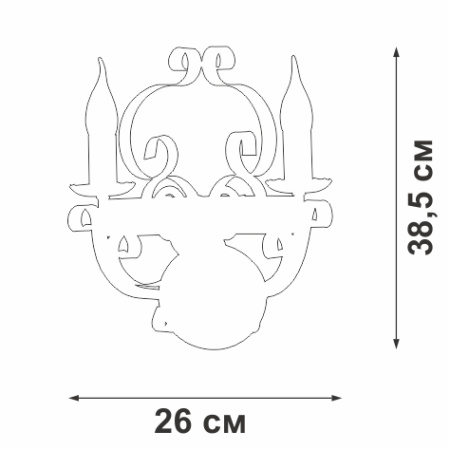 V1166/2A Светильник настенный  V1166/2A, 2хЕ14 макс. 60Вт