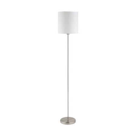 Торшер PASTERI, 1х60W (E27), Ø280, H1575, никель мат./текстиль, белый