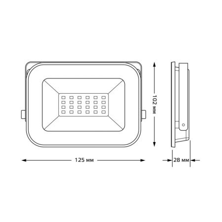 Прожектор Gauss Qplus 20W 1700lm 6500K 200-240V IP65 графитовый LED 1/20