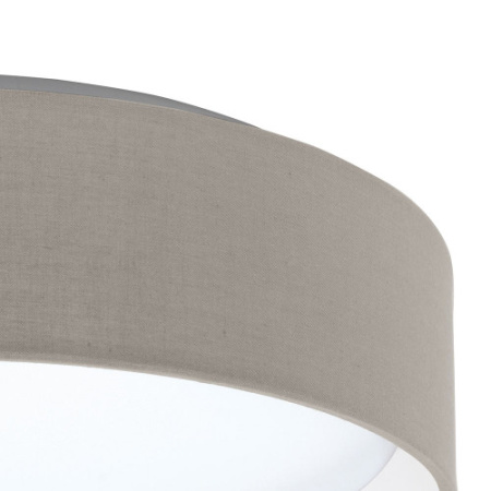 Светодиодный светильник потолочный PASTERI, 12W (LED), Ø320, белый/текстиль, серо-коричневый