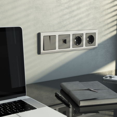 W1181064 Розетка Ethernet RJ-45 (графит матовый)