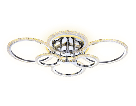FA413 Потолочный светодиодный светильник с пультом FA413/4+2 CH хром 132W 840*600*120 (ПДУ РАДИО 2.4