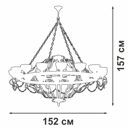 Люстра V1817-7/16, 16хЕ27 макс. 60Вт