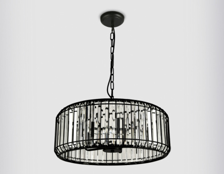 TR5815 Подвесная люстра с хрусталем TR5815 BK/CL черный/прозрачный E14/5 max 40W D500*650