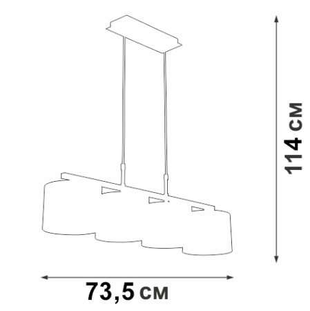 Люстра V4840-7/4S, 4хЕ14 макс. 40Вт