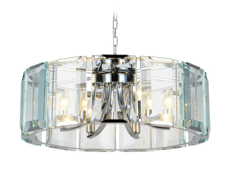 TR5141 Подвесная люстра с хрусталем TR5141 CH/CL хром/прозрачный E14/6 max 40W D600*1000