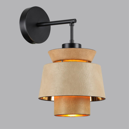 4992/1W PENDANT ODL24 401 черный/бежевый/терракотовый/золотой/металл/экокожа Бра E14 1*40W KRESSA