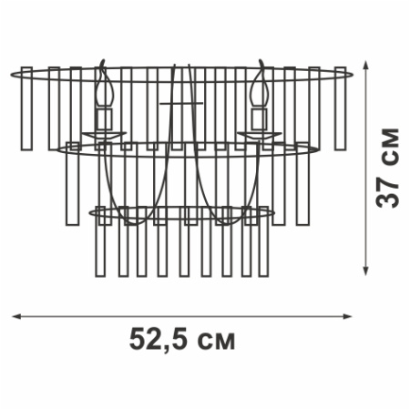 Люстра V5147-1/4+4+1PL, 9хЕ14 макс. 60Вт
