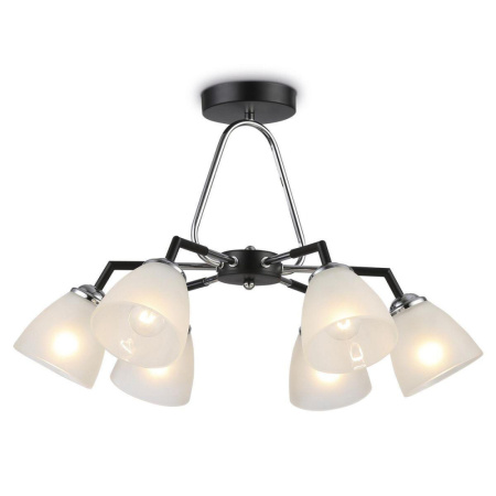 TR303294 Светильник подвесной TR303294/6 BK/CH/FR черный/хром/белый матовый E27*6 max 60W D590*380