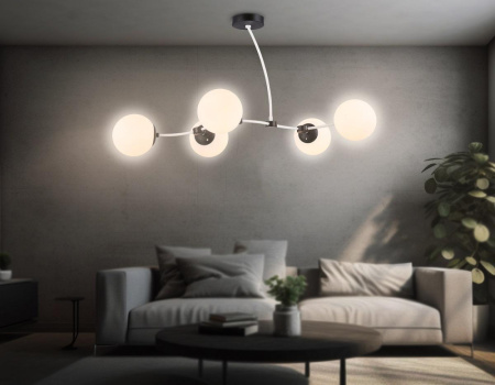 TR2546 Подвесной светильник TR2546/5 WH/BK белый/черный E27/5 max 60W 950*600*450