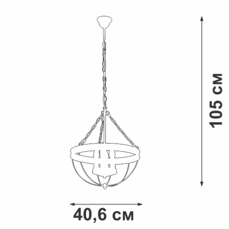 Люстра V4527-1/4, 4хЕ14 макс. 40Вт