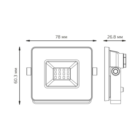 688100310 Прожектор Gauss BASIC 10W 820lm 6500K 200-240V IP65 графитовый LED 1/20
