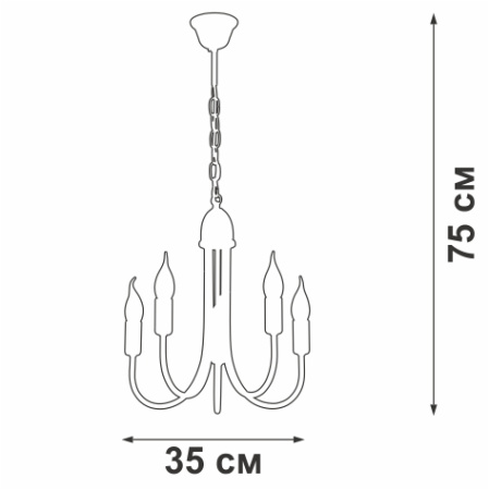 V3885-1/5 Люстра V3885-1/5, 5хЕ14 макс. 40Вт