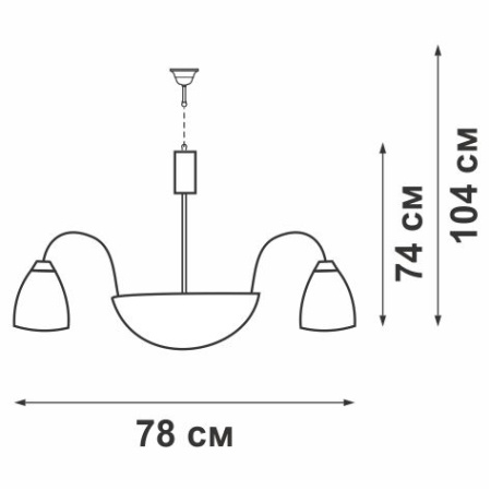 Люстра V1057/5+3, 5хЕ27 макс. 60Вт + 3хЕ27 макс. 60Вт