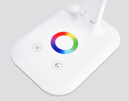 DE530 Светодиодная настольная лампа с RGB подсветкой DE530 WH белый LED 3000-6400K+RGB 8W