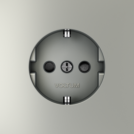 VLS040205 Розетка встраиваемая VOLTUM S70 с заземлением и защитными шторками, 16А, (сталь)