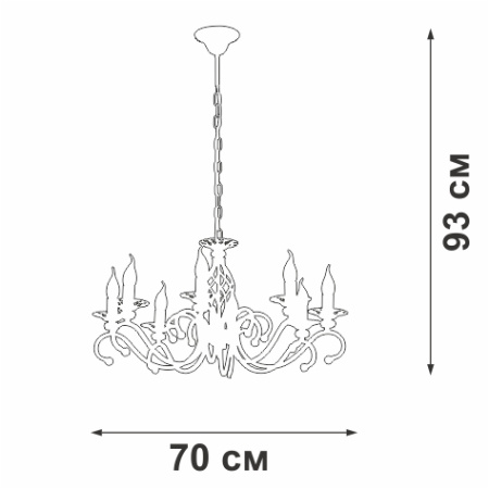 V1692-0/8 Люстра V1692-0/8, 8хЕ14 макс. 60Вт