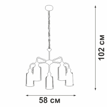Люстра V4827-7/5, 5хЕ27 макс. 40Вт