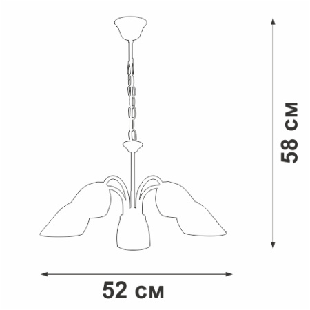 V3336/5 Люстра V3336/5, 5хЕ14макс. 40Вт, плафон ПП