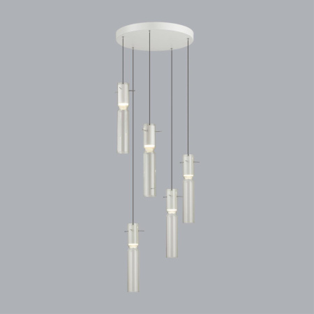 5058/25LB PENDANT ODL24 325 белый/прозрачный/металл/стекло Люстра каскадная LED 5*5W 3000K SCROW