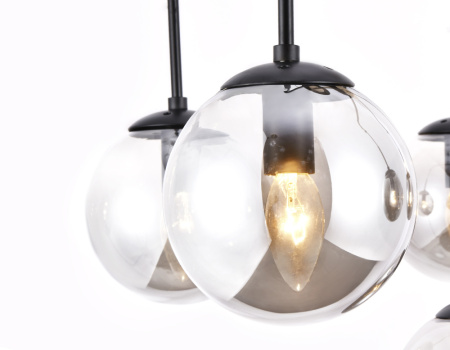 TR9030 Подвесная люстра TR9030/6 BK/SM черный/дымчатый E14 max 40W D620*760