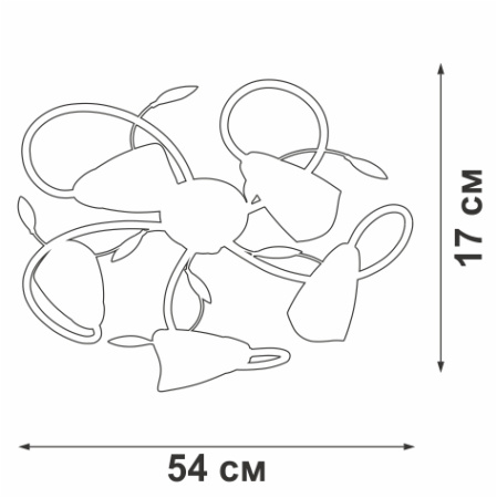 V3879-0/5PL Люстра V3879-0/5PL, 5хЕ14 макс. 40Вт