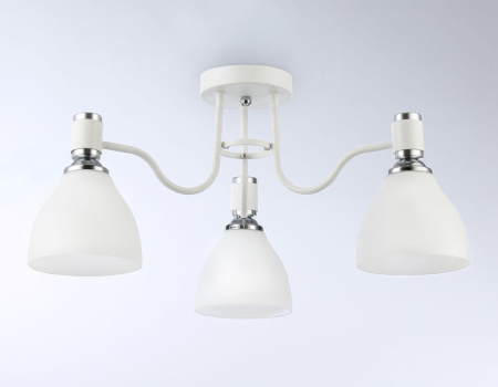 TR303302 Светильник потолочный TR303302/3 WH/CH/FR белый/хром/белый матовый E27*3 max 60W D600*270