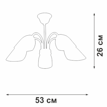 V3336-0/5PL Люстра V3336-0/5PL, 5хЕ14макс. 40Вт, плафон ПП