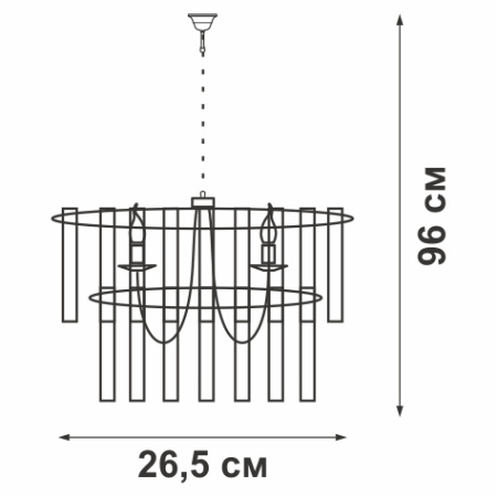Люстра V5151-1/3+1, 4хЕ14 макс. 60Вт