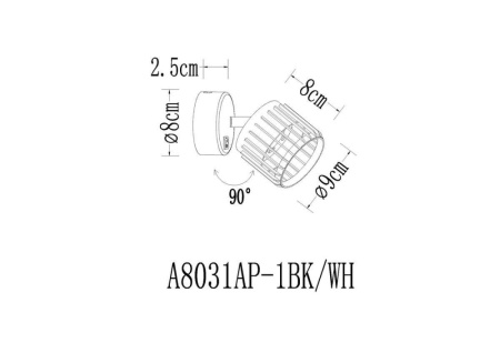 A8031AP-1BK СВЕТИЛЬНИК НАСТЕННЫЙ