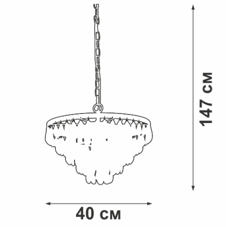 Люстра V5290-8/6+1, 7хЕ14 макс. 40Вт