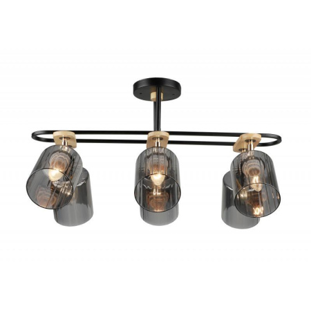 MD.5712-6-S-BK+WOOD Потолочная люстра IMEX MD.5712-6-S-BK+WOOD