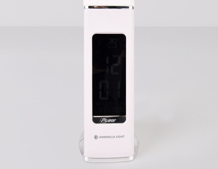 DE508 Светодиодная настольная лампа с дисплеем DE508 WH белый LED 3000-6400K 6W+LCD 2W