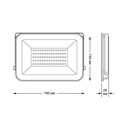 Прожектор Gauss Qplus 50W 4250lm 6500K 200-240V IP65 графитовый LED 1/10