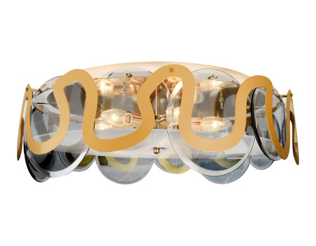 TR5328 Потолочная люстра TR5328/6 GD/SM/FR золото/дымчатый/белый матовый E14/6 max 40W D606*230