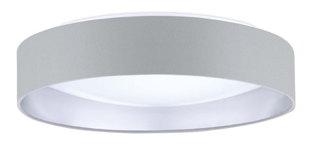 Светодиодный светильник потолочный MASERLO, 18W (LED), Ø405, белый/текстиль, серый, серебряный