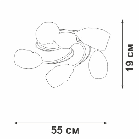 V4927-1/5PL Люстра V4927-1/5PL, 5xE27 макс. 40Вт