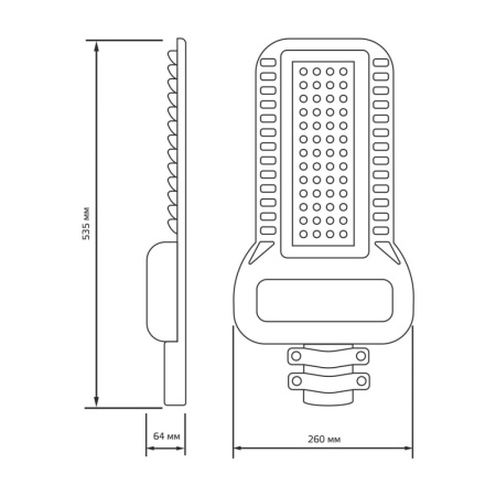 Светильник уличный Gauss Qplus 120W 14400lm 5000K 120-260V IP65 535*260*64мм черный КСС 