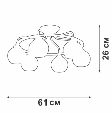 V4308-1/6PL Люстра V4308-1/6PL, 6хЕ27 макс. 60Вт