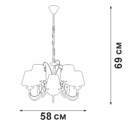 V3368-0/5 Люстра V3368-0/5, 5хЕ14 макс. 40Вт
