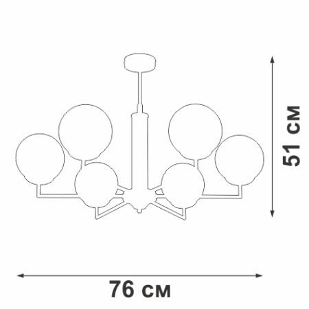 Люстра V4878-1/6PL, 6хЕ14 макс. 40Вт