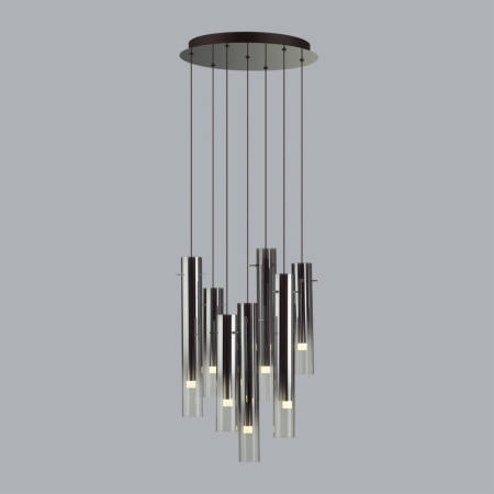 5061/32L PENDANT ODL24 319 черный/темн.хром/металл/стекло Люстра каскадная LED 7*4W 3000K SHINY