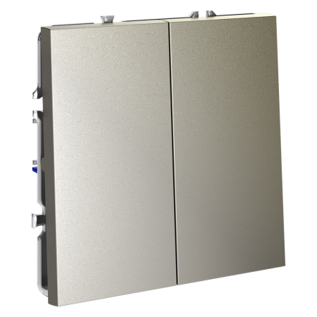 VLS020604 Выключатель с самовозвратом встраиваемый VOLTUM S70 двухклавишный 10А, (шелк)